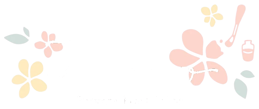 ロゴを飾る花のイラスト